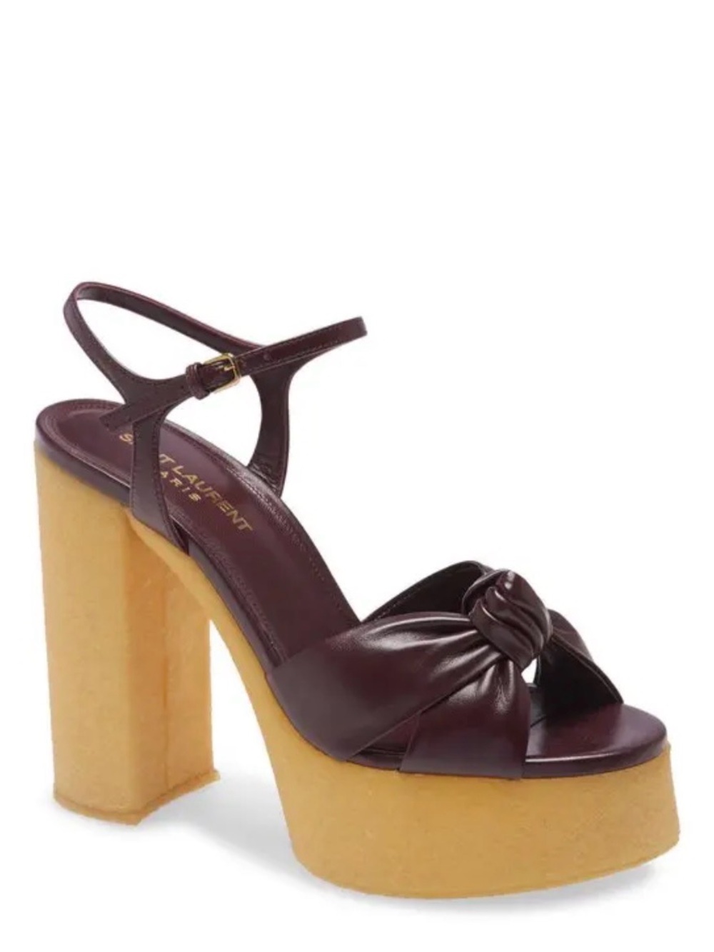 ✨ SAINT LAURENT-Bianca Knot Lambskin Leather Platform Sandal•NWOT• $1,150✨